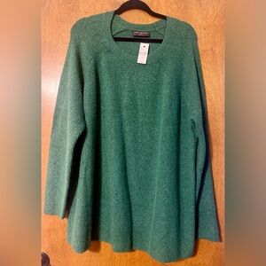 Lane Bryant Emerald Green Scoop Neck Knit Sweater